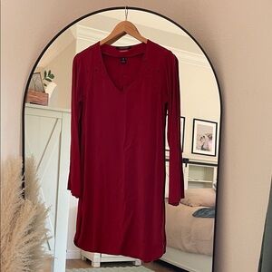 Scotch & Soda Deep Red Long Sleeve Dress